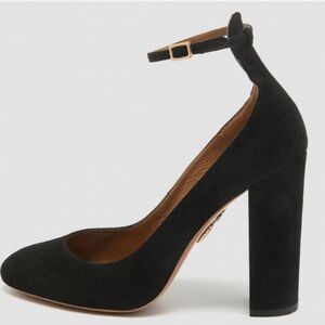 Aquazzura
Aquazzura Black Suede Alix Ankle Strap Block
